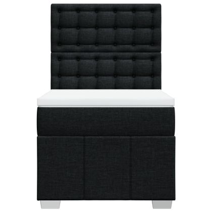 Боксспринг легло с матрак, черна, 90x190 см, плат