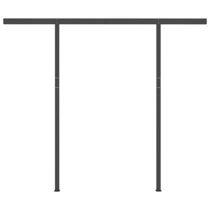 Ръчно прибираща се тента с LED, 3,5x2,5 м, синьо и бяло