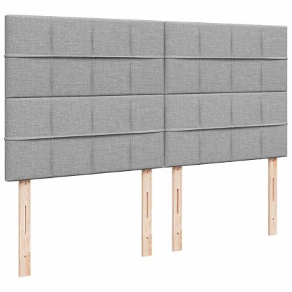 Османска легло с матрак и LED, светлосиво, 160x200 см, плат