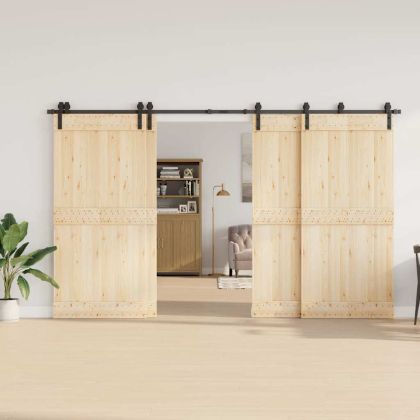 Комплект механизъм за плъзгаща врата, 366 см, стомана, черен