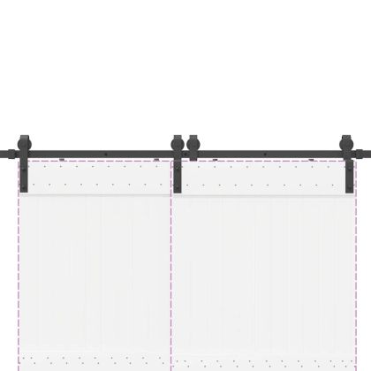 Комплект механизъм за плъзгаща врата, 366 см, стомана, черен