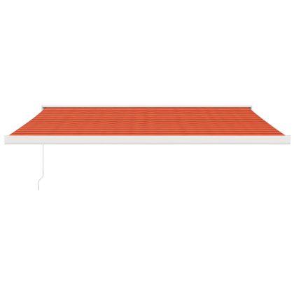 Прибираща се тента оранжево и кафяво 4x3 м плат и алуминий