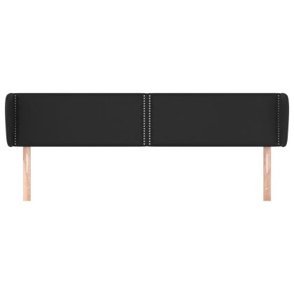 Горна табла с уши, черна,183x23x78/88 см, изкуствена кожа
