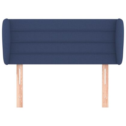 Горна табла за легло с уши, синя, 103x23x78/88 см, плат