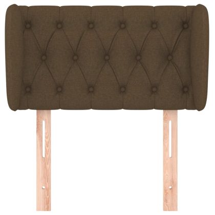 Горна табла за легло с уши, тъмнокафява, 83x23x78/88 см, плат