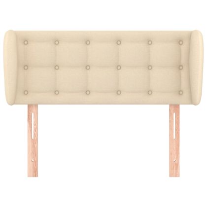 Горна табла за легло с уши, кремава, 103x23x78/88 см, плат