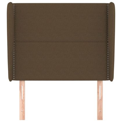 Горна табла за легло с уши, тъмнокафява, 83x23x118/128 см, плат