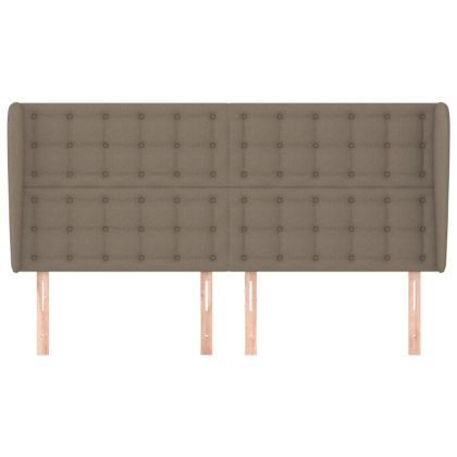 Горна табла за легло с уши, таупе, 203x23x118/128 см, плат