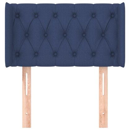 Горна табла за легло, синя, 83x16x78/88 см, плат