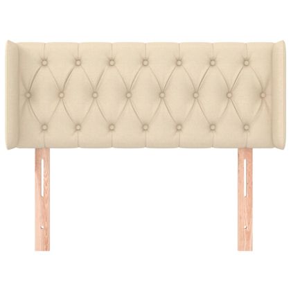 Горна табла за легло, кремава, 103x16x78/88 см, плат