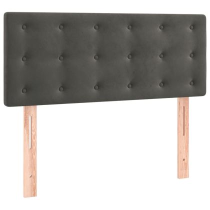 Боксспринг легло с матрак и LED, тъмносиво, 120x200 см, кадифе