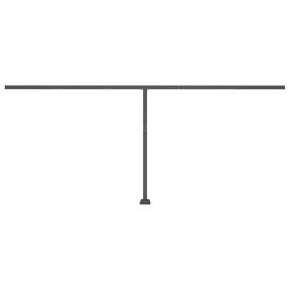 Ръчно прибиращ се сенник с LED, 600x300 см, кремав