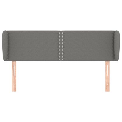 Горна табла за легло с уши, тъмносива, 147x23x78/88 см, плат