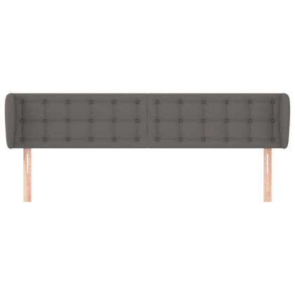 Горна табла с уши, сива, 203x23x78/88 см, изкуствена кожа