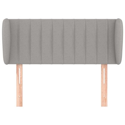 Горна табла за легло с уши, светлосива, 103x23x78/88 см, плат