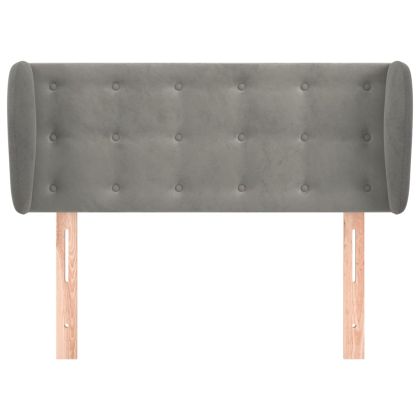 Горна табла за легло с уши, светлосива,93x23x78/88 см, кадифе