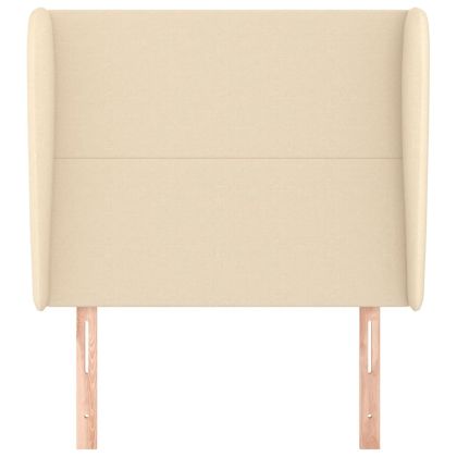 Горна табла за легло с уши, кремава, 93x23x118/128 см, плат