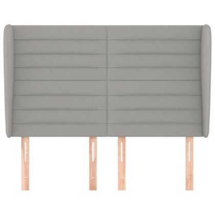 Горна табла за легло с уши, светлосива, 147x23x118/128 см, плат