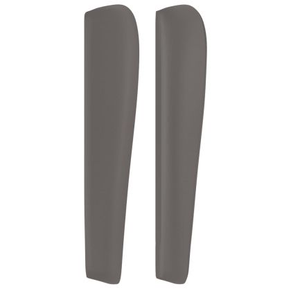 Горна табла с уши, сива, 163x23x118/128 см,кадифе