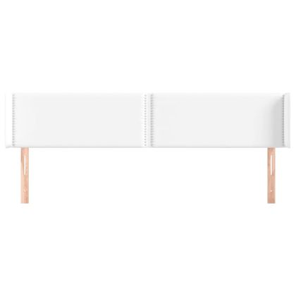 Горна табла за легло, Бяла, 183x16x78/88 см, изкуствена кожа