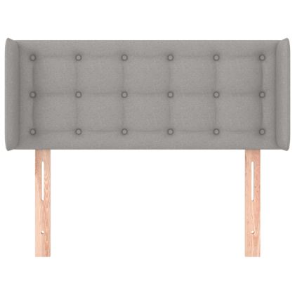 Горна табла за легло с уши, светлосива,83x16x78/88 см, плат