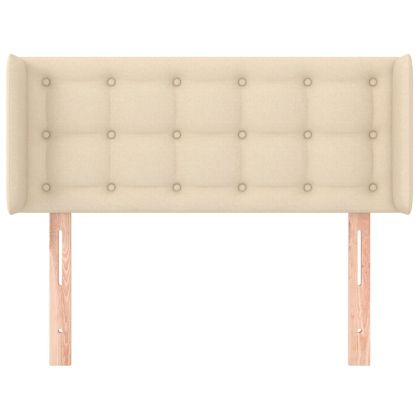 Горна табла за легло, кремава, 83x16x78/88 см, плат