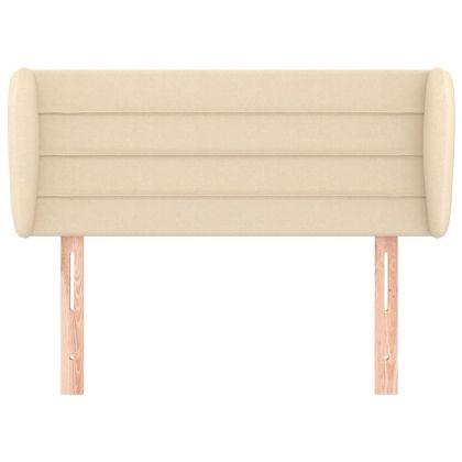 Горна табла за легло с уши, кремава, 83x23x78/88 см, плат