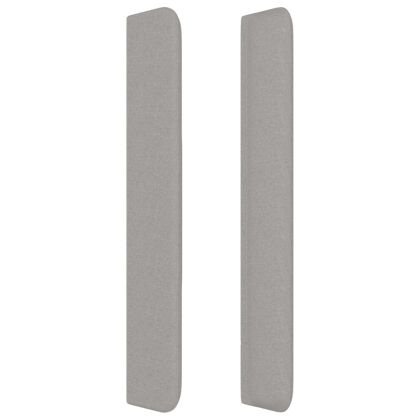 Горна табла за легло с уши, светлосива, 93x16x118/128 см, плат