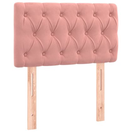 Боксспринг легло с матрак, розово, 80x200 см, кадифе