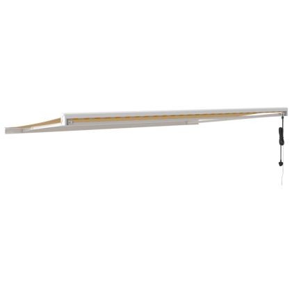 Прибираща се тента жълто и бяло 5x3 м плат и алуминий