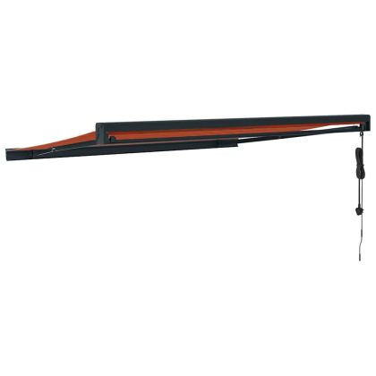 Прибираща се тента оранжево и кафяво 3,5x2,5 м плат и алуминий