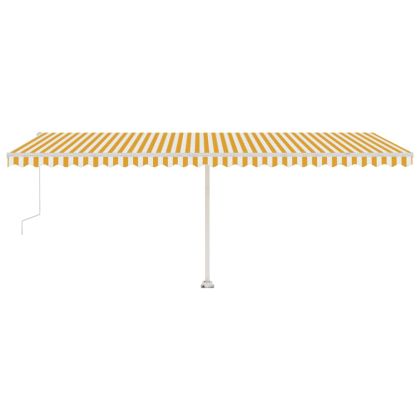 Свободностояща автоматична тента, 600x300 см, жълто/бяло