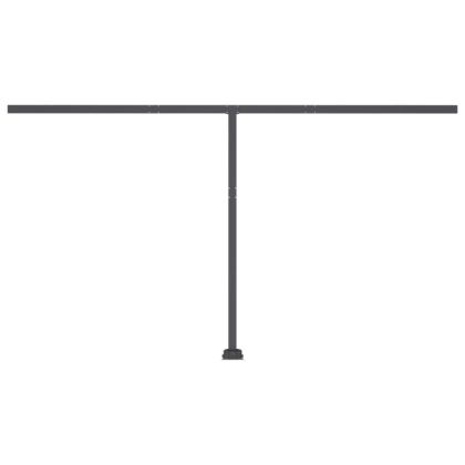 Ръчно прибиращ се сенник с LED, 400x350 см, жълто и бяло