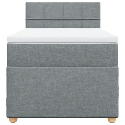 Боксспринг легло с матрак, светлосиво, 80x200 см, плат