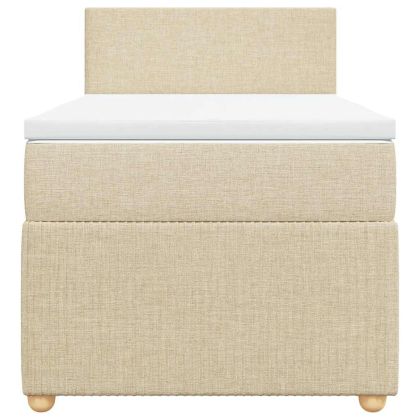 Боксспринг легло с матрак, кремава, 90x190 см, плат