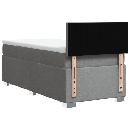 Боксспринг легло с матрак, светлосиво, 90x200 см, плат