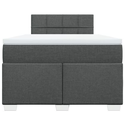 Боксспринг легло с матрак, тъмносиво, 120x190 см, плат