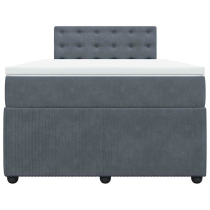 Боксспринг легло с матрак, тъмносив, 120x190 см, кадифе