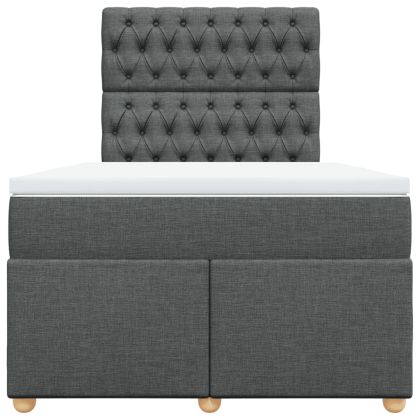 Боксспринг легло с матрак, тъмносиво, 120x190 см, плат