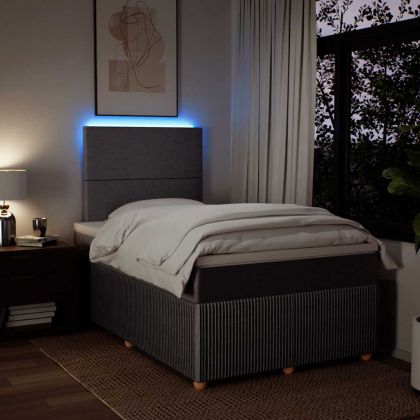 Боксспринг легло с матрак, таупе, 120x200 см, плат