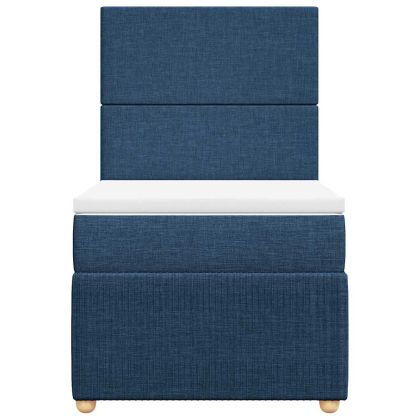 Боксспринг легло с матрак, синьо, 80x200 см, плат