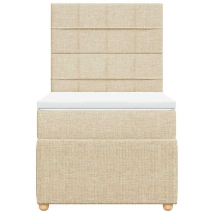 Боксспринг легло с матрак, кремава, 90x200 см, плат