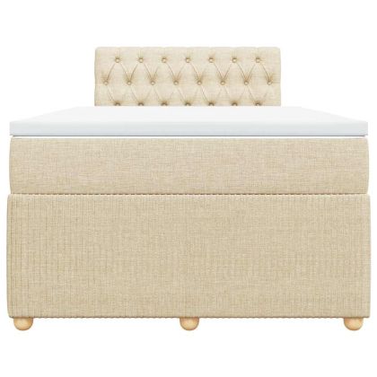 Боксспринг легло с матрак, кремаво, 120x190 см, плат