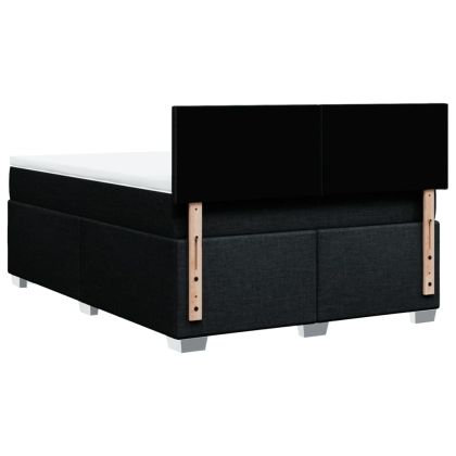 Боксспринг легло с матрак, черно, 140x200 см, плат