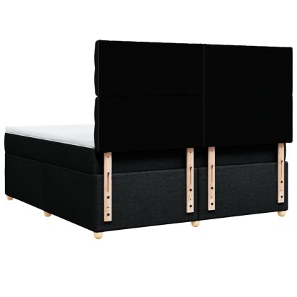 Боксспринг легло с матрак, черно, 180x200 см, плат