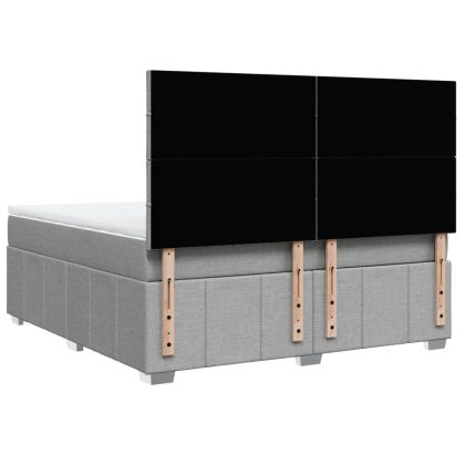 Боксспринг легло с матрак, светлосиво, 180x200 см, плат