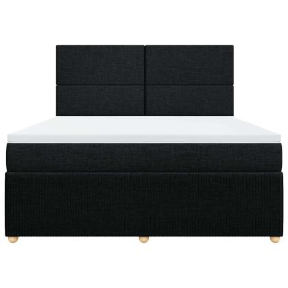 Боксспринг легло с матрак, черно, 180x200 см, плат