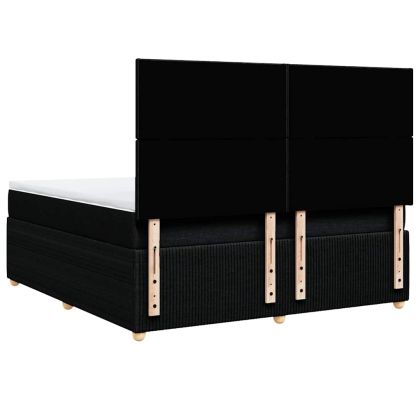 Боксспринг легло с матрак, черно, 180x200 см, плат