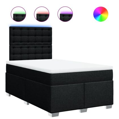 Боксспринг легло с матрак, черно, 120x190 см, плат