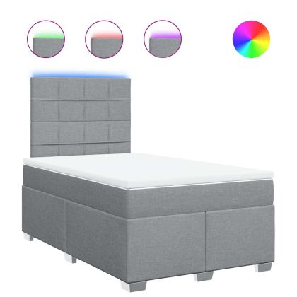 Боксспринг легло с матрак, светлосиво, 120x200 см, плат